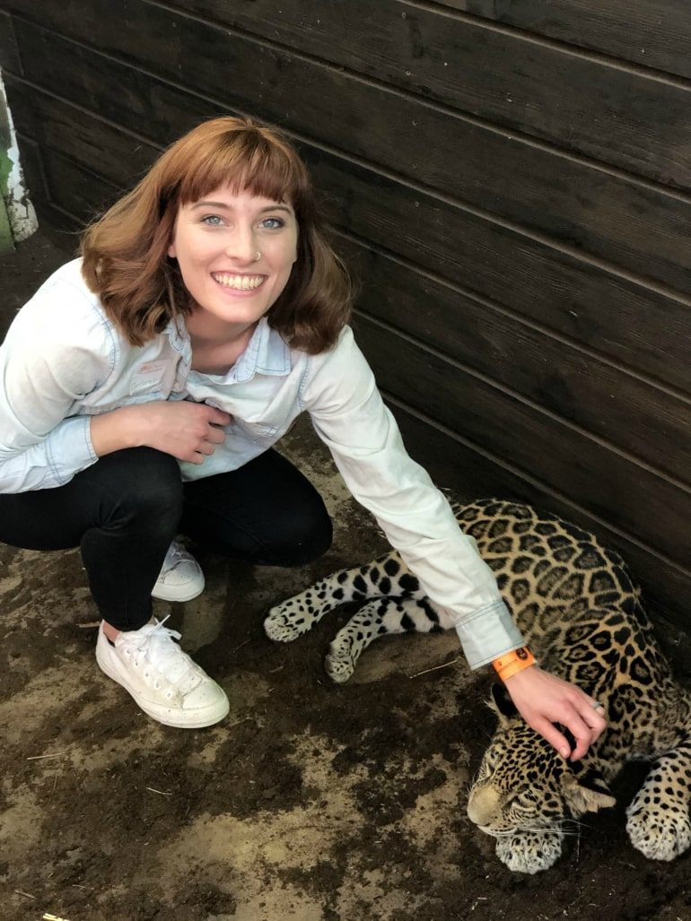 Me with a Baby Leopard in Mexico